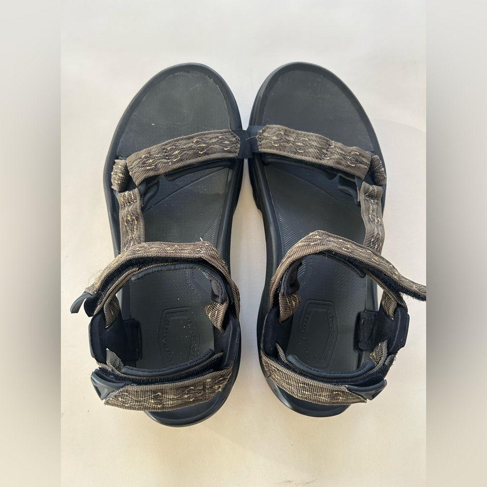 Teva Black Sandals with Olive Webbing Accent